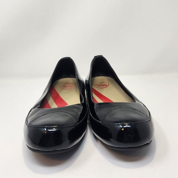 FitFlop Due Black Patent Leather Ballet Flat Women Size 41 US 9 Platform Comfort - Picture 3 of 8